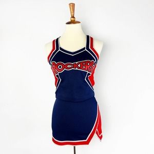 Cheerleading uniform Rockers blue red white womens Size XXS/XS see measurements